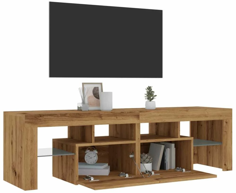 TV staliukas Televizoriaus spintelė su LED, artisano, 140x36,5x40cm, mediena