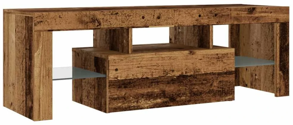 TV staliukas Televizoriaus spintelė su LED, medienos, 120x36,5x40cm, mediena