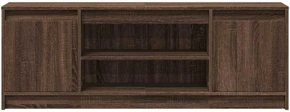 TV staliukas Televizoriaus spintelė su LED, ruda, 139,5x34x50cm, mediena