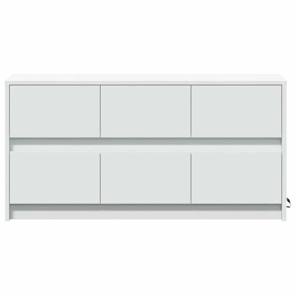 TV staliukas Televizoriaus spintelė su LED, balta, 100x34x50cm, mediena