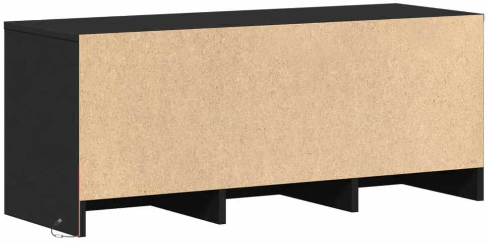 TV staliukas Televizoriaus spintelė su LED, juoda, 97x34x40cm, mediena