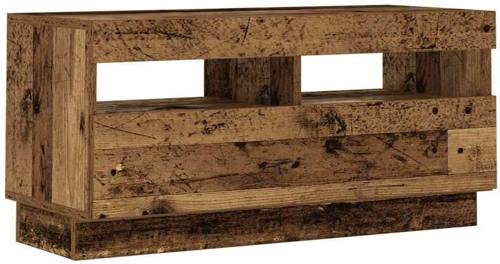 TV staliukas Televizoriaus spintelė su LED, medienos, 80x35x40cm, mediena
