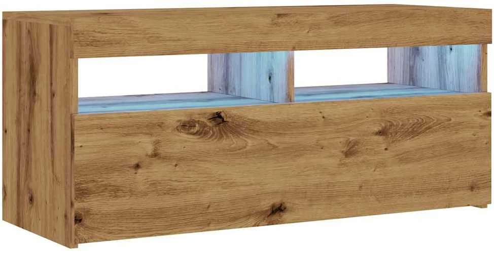 TV staliukas Televizoriaus spintelė su LED, artisano, 90x35x40cm, mediena