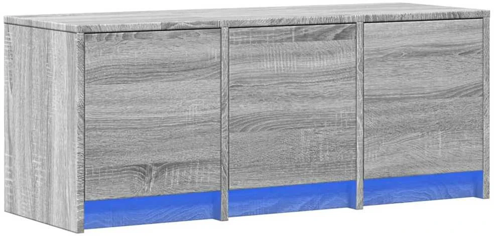 TV staliukas Televizoriaus spintelė su LED, pilka, 97x34x40cm, mediena