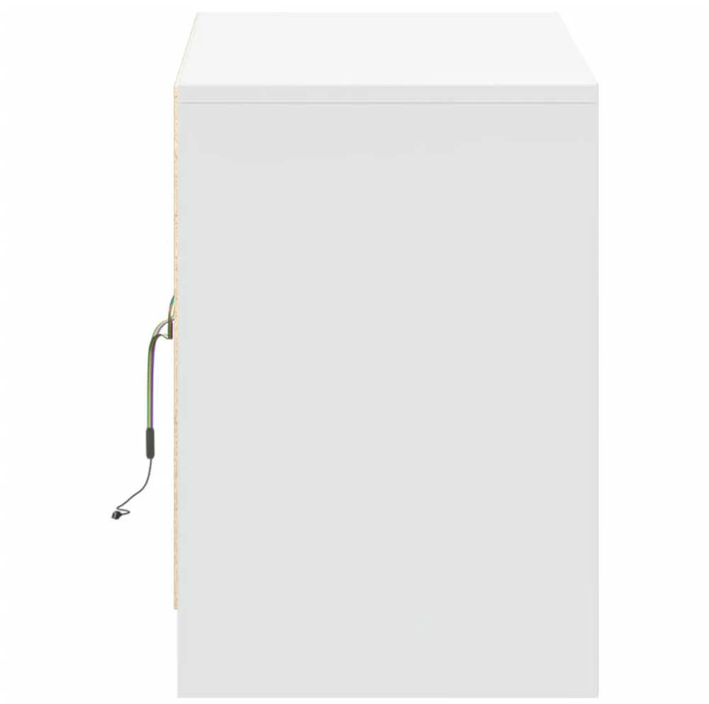 TV staliukas Televizoriaus spintelė su LED, balta, 100x34x50cm, mediena