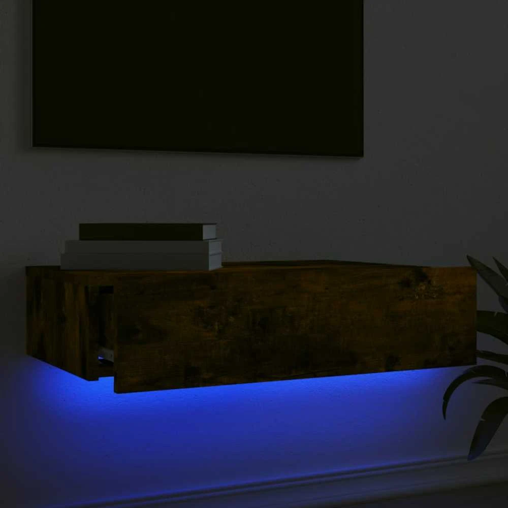 TV staliukas Televizoriaus spintelė su LED lemputėmis, dūminė, 60x35x15,5cm