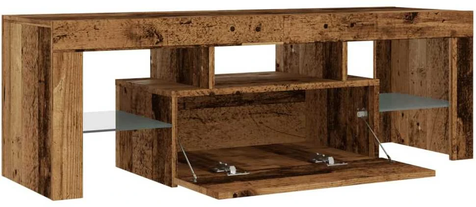 TV staliukas Televizoriaus spintelė su LED, medienos, 120x36,5x40cm, mediena