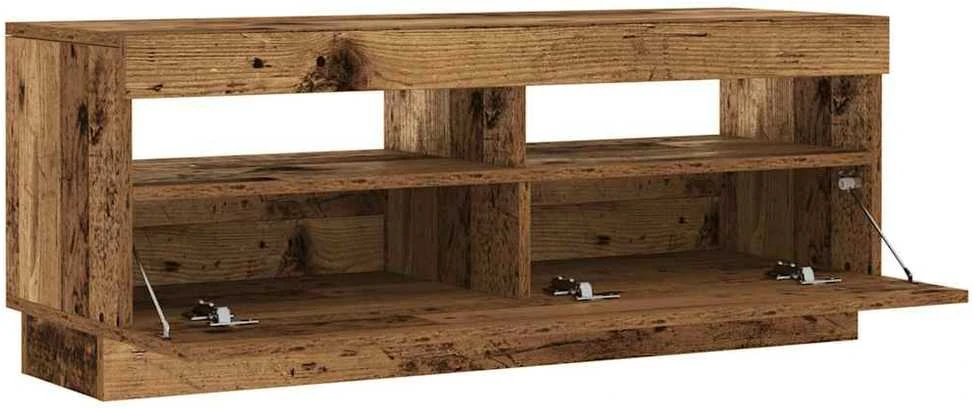 TV staliukas Televizoriaus spintelė su LED, medienos, 100x35x40cm, mediena