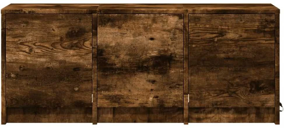 TV staliukas Televizoriaus spintelė su LED, dūminė, 97x34x40cm, mediena