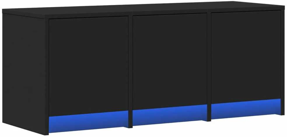 TV staliukas Televizoriaus spintelė su LED, juoda, 97x34x40cm, mediena