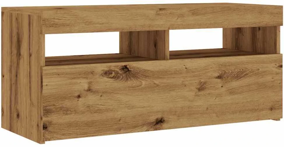TV staliukas Televizoriaus spintelė su LED, artisano, 90x35x40cm, mediena