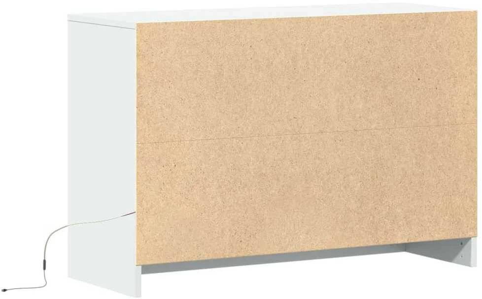 TV staliukas Televizoriaus spintelė su LED, balta, 91x34x61cm, mediena
