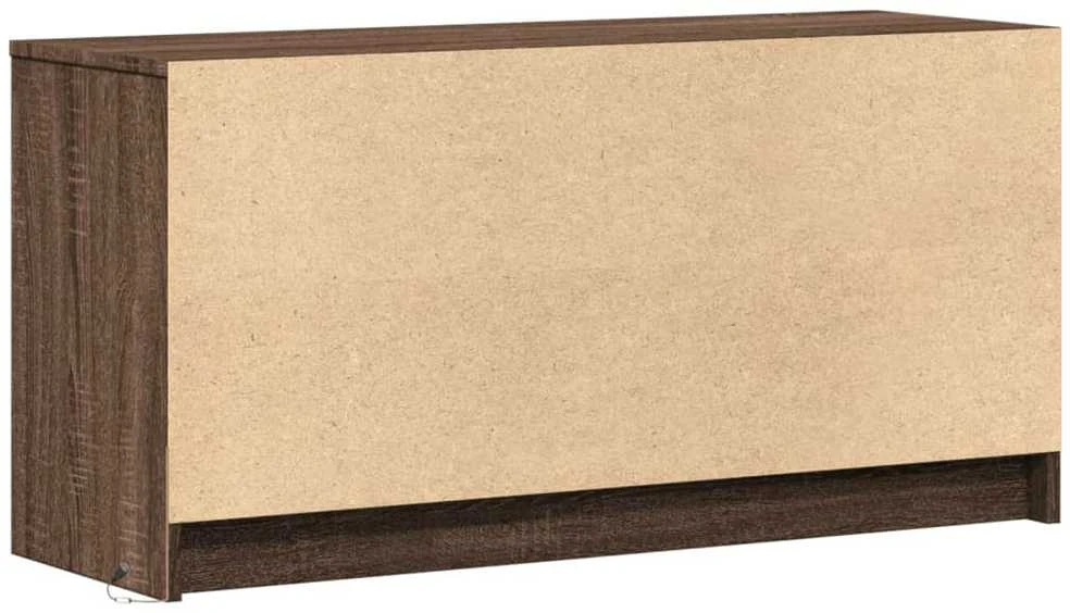 TV staliukas Televizoriaus spintelė su LED, ruda, 100x34x50cm, mediena