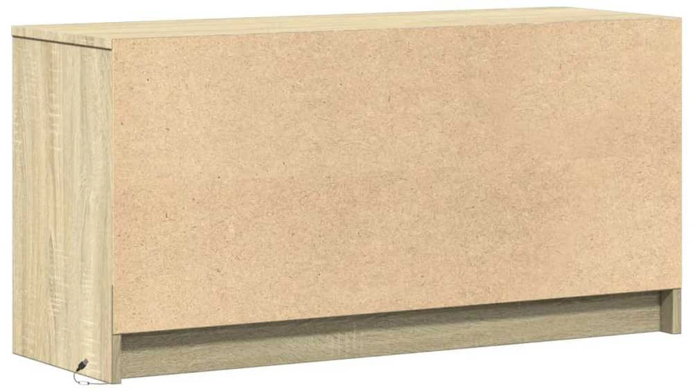 TV staliukas Televizoriaus spintelė su LED, ąžuolo, 100x34x50cm, mediena
