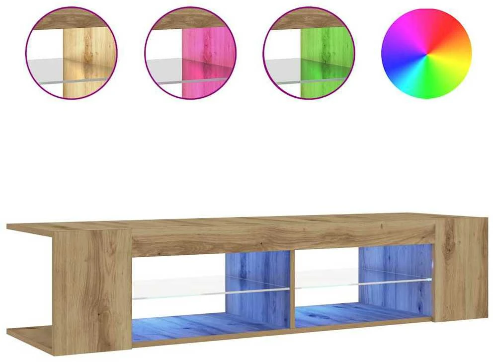 TV staliukas Televizoriaus spintelė su LED, artisano, 135x39x30cm, mediena