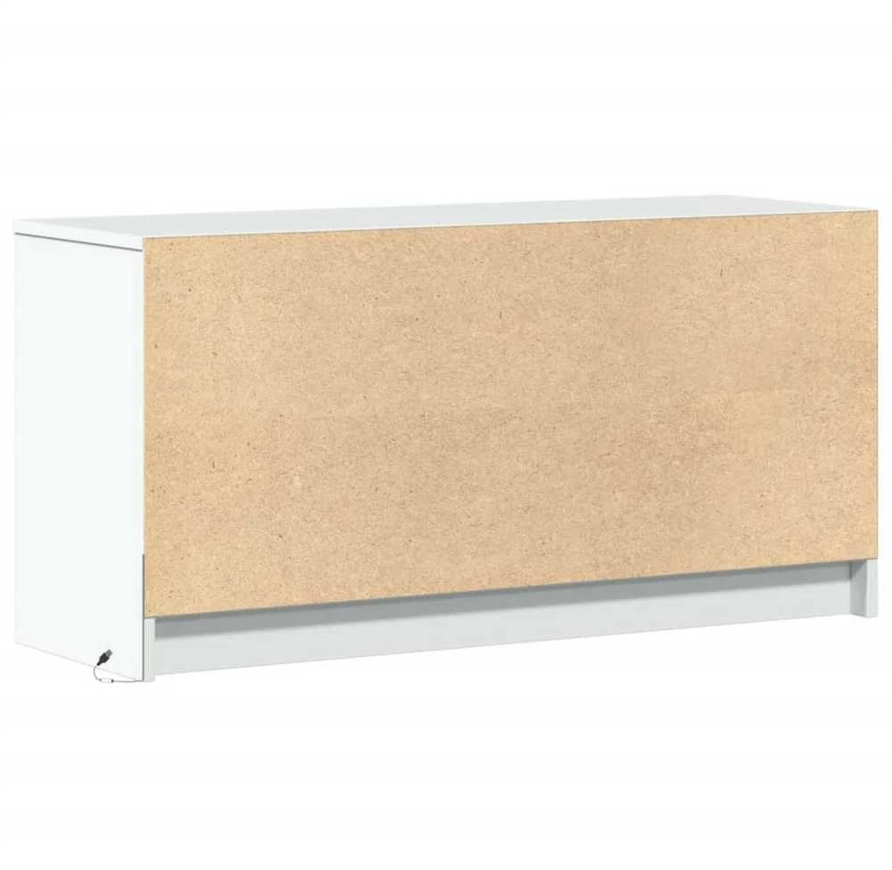 TV staliukas Televizoriaus spintelė su LED, balta, 100x34x50cm, mediena