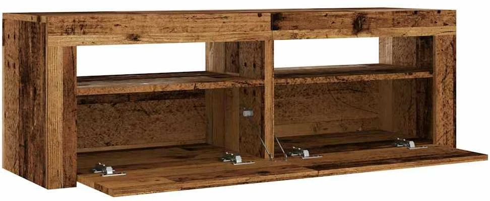 TV staliukas Televizoriaus spintelė su LED, medienos, 120x35x40cm, mediena