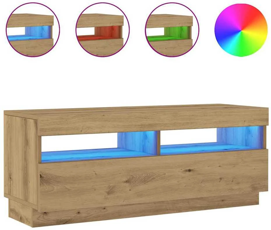TV staliukas Televizoriaus spintelė su LED, artisano, 100x35x40cm, mediena