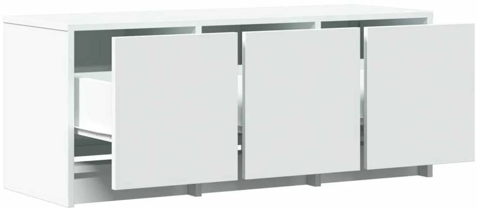 TV staliukas Televizoriaus spintelė su LED, balta, 97x34x40cm, mediena