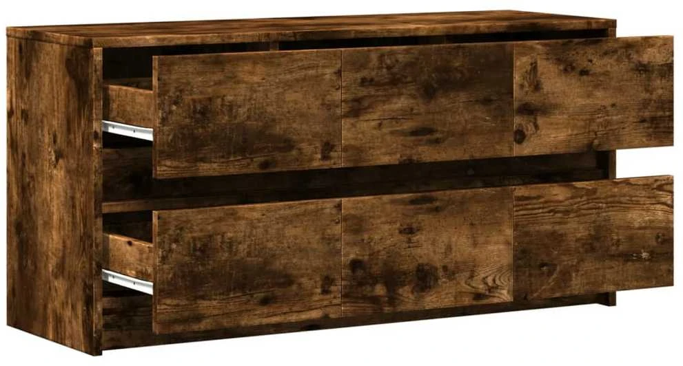 TV staliukas Televizoriaus spintelė su LED, dūminė, 100x34x50cm, mediena