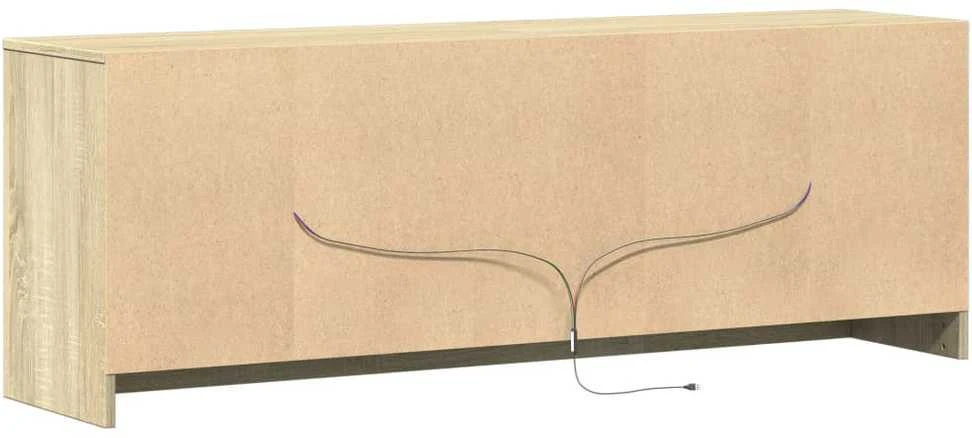 TV staliukas Televizoriaus spintelė su LED, ąžuolo, 139,5x34x50cm, mediena
