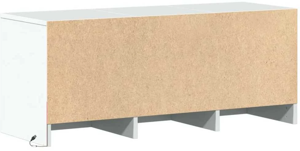 TV staliukas Televizoriaus spintelė su LED, balta, 97x34x40cm, mediena