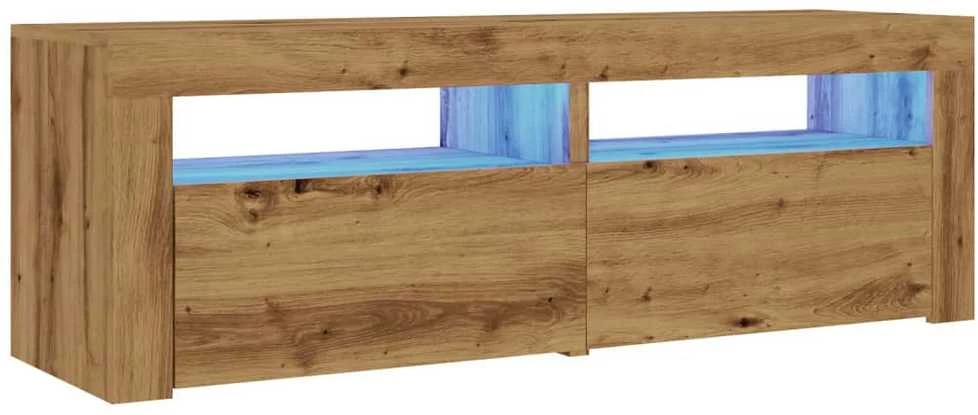 TV staliukas Televizoriaus spintelė su LED, artisano, 120x35x40cm, mediena