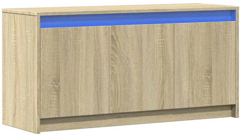 TV staliukas Televizoriaus spintelė su LED, ąžuolo, 100x34x50cm, mediena