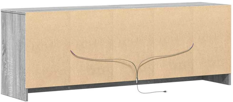 TV staliukas Televizoriaus spintelė su LED, pilka, 139,5x34x50cm, mediena