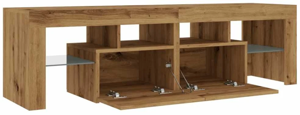 TV staliukas Televizoriaus spintelė su LED, artisano, 140x36,5x40cm, mediena