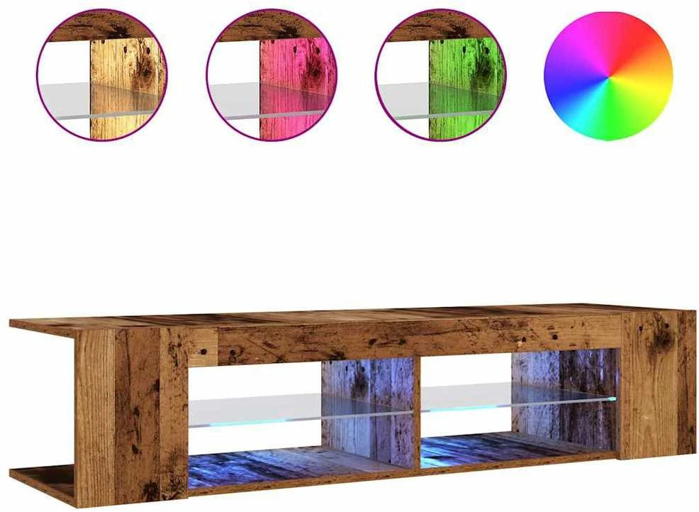 TV staliukas Televizoriaus spintelė su LED, medienos, 135x39x30cm, mediena