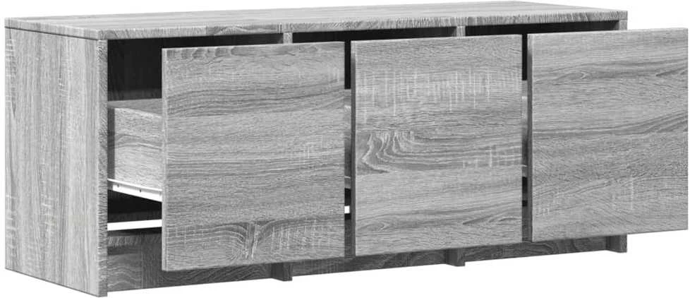 TV staliukas Televizoriaus spintelė su LED, pilka, 97x34x40cm, mediena