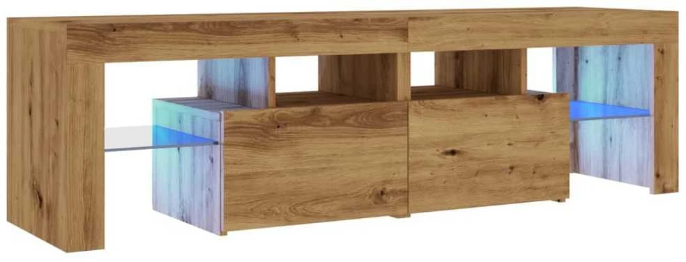 TV staliukas Televizoriaus spintelė su LED, artisano, 140x36,5x40cm, mediena