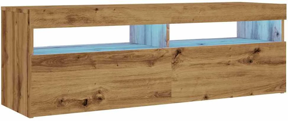 TV staliukas Televizoriaus spintelė su LED, artisano, 120x35x40cm, mediena