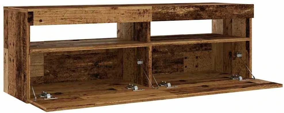 TV staliukas Televizoriaus spintelė su LED, medienos, 120x35x40cm, mediena