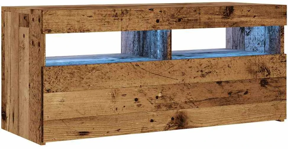 TV staliukas Televizoriaus spintelė su LED, medienos, 90x35x40cm, mediena