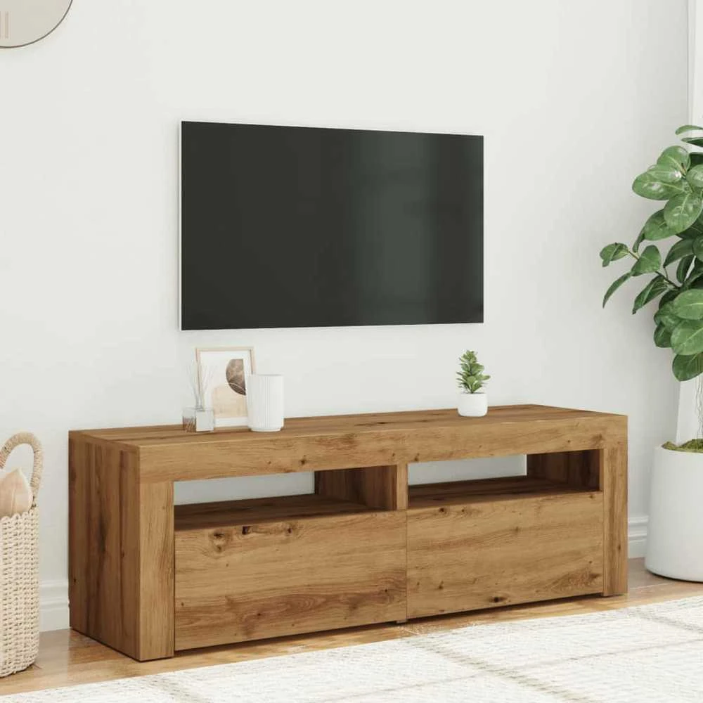 TV staliukas Televizoriaus spintelė su LED, artisano, 120x35x40cm, mediena