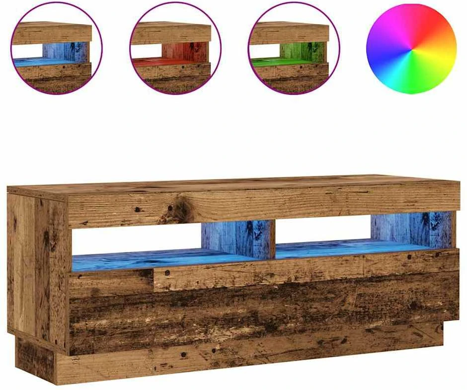 TV staliukas Televizoriaus spintelė su LED, medienos, 100x35x40cm, mediena