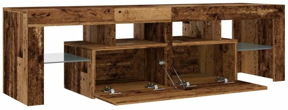 TV staliukas Televizoriaus spintelė su LED, medienos, 140x36,5x40cm, mediena