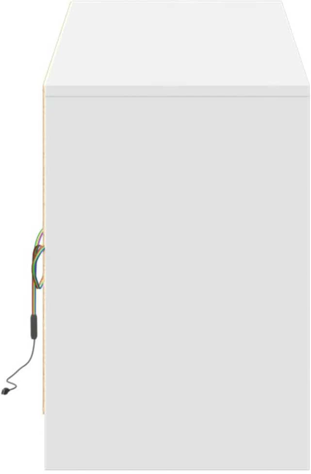 TV staliukas Televizoriaus spintelė su LED, balta, 180x34x50cm, mediena