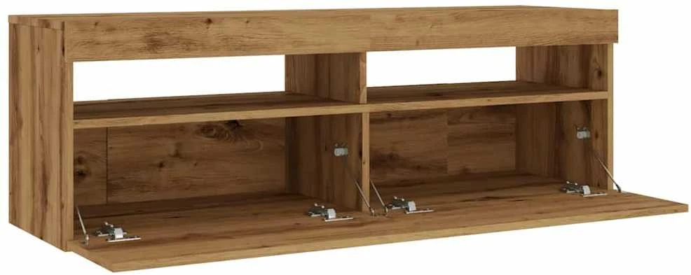 TV staliukas Televizoriaus spintelė su LED, artisano, 120x35x40cm, mediena