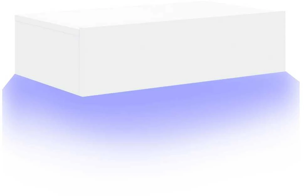 TV staliukas Televizoriaus spintelė su LED lemputėmis, balta, 60x35x15,5cm