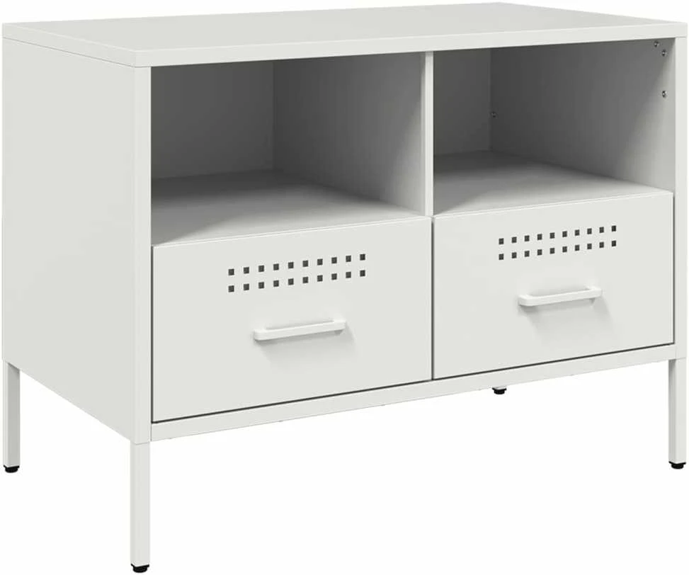 TV staliukas Televizoriaus spintelės, 2vnt., baltos, 68x39x50,5cm, plienas