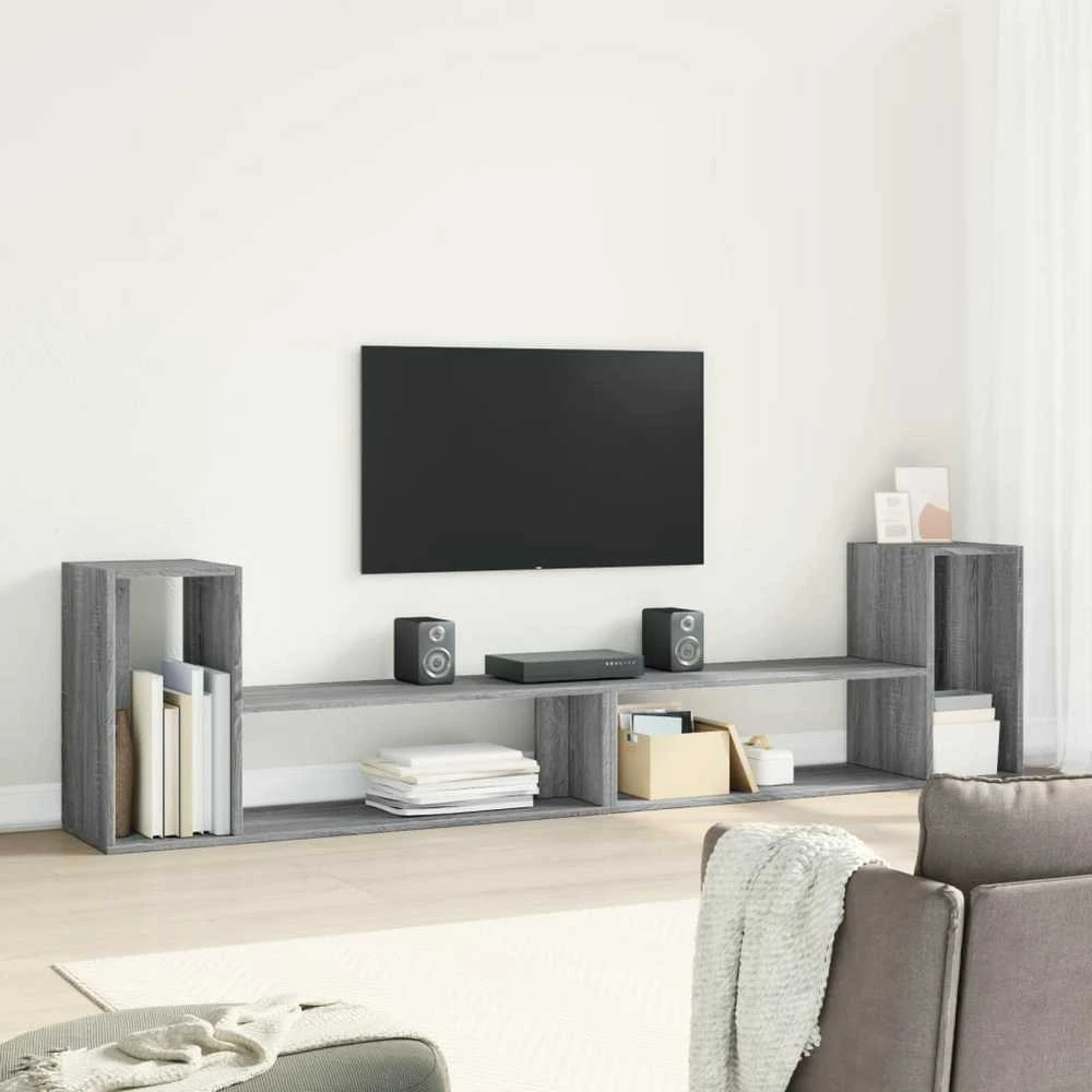 TV staliukas Televizoriaus spintelės, 2vnt., pilkos ąžuolo, 100x30x50cm, MDP