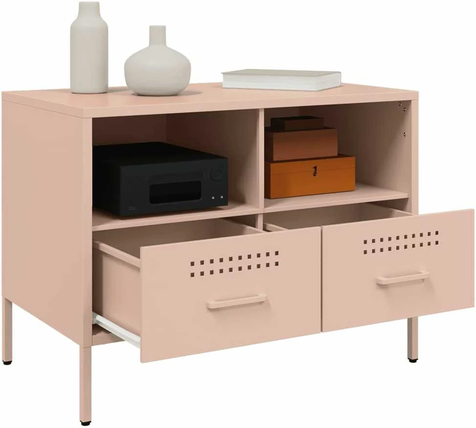 TV staliukas Televizoriaus spintelės, 2vnt., rožinės, 68x39x50,5cm, plienas