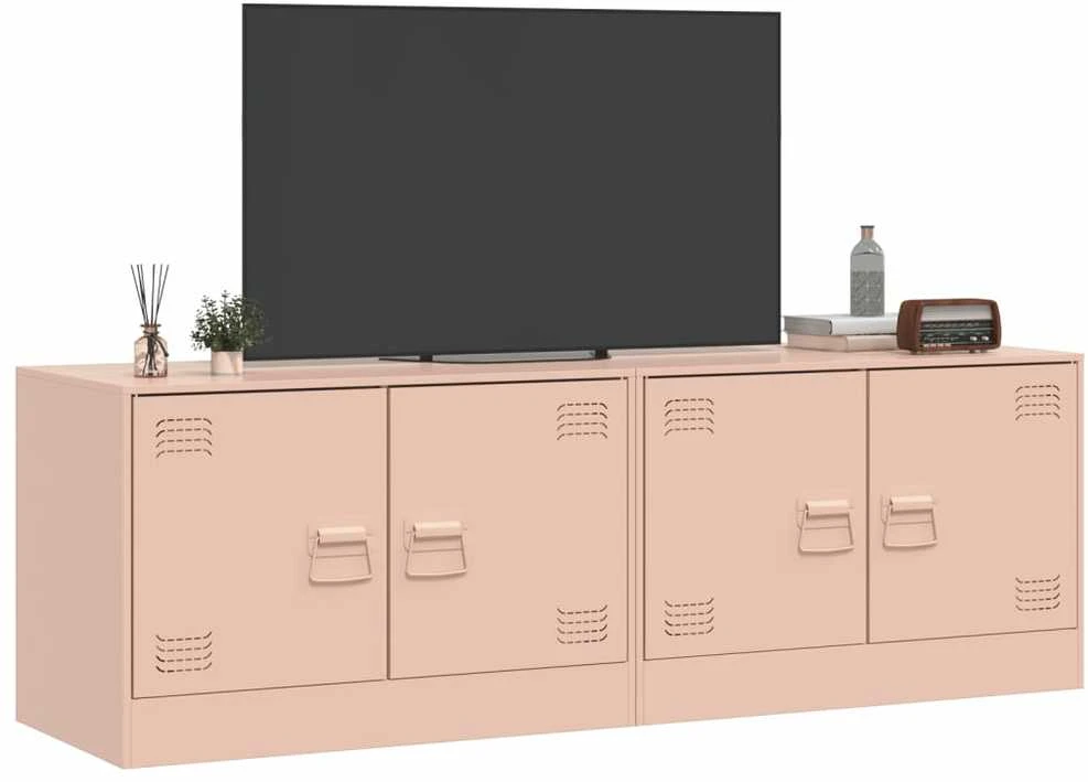 TV staliukas Televizoriaus spintelės, 2vnt., rožinės, 67x39x44cm, plienas