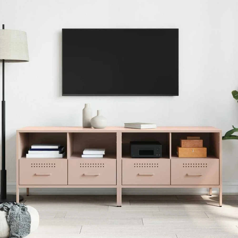 TV staliukas Televizoriaus spintelės, 2vnt., rožinės, 68x39x50,5cm, plienas