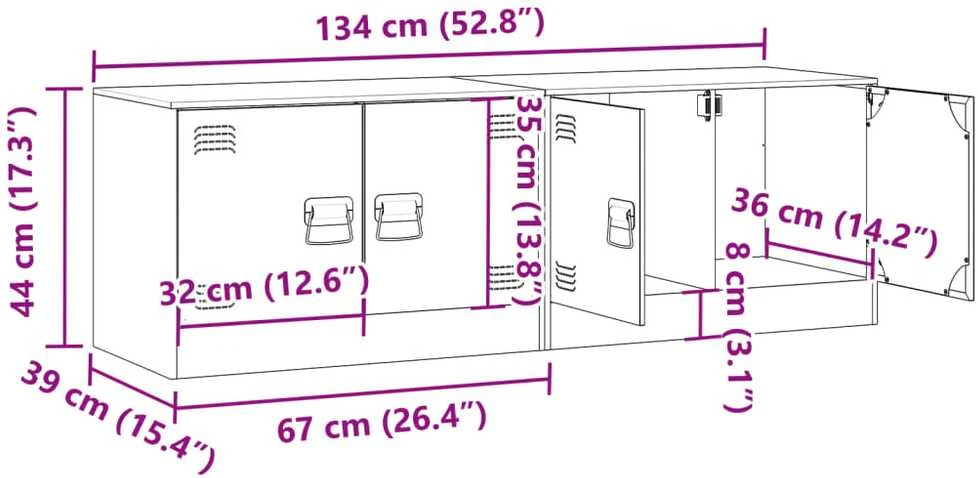 TV staliukas Televizoriaus spintelės, 2vnt., rožinės, 67x39x44cm, plienas