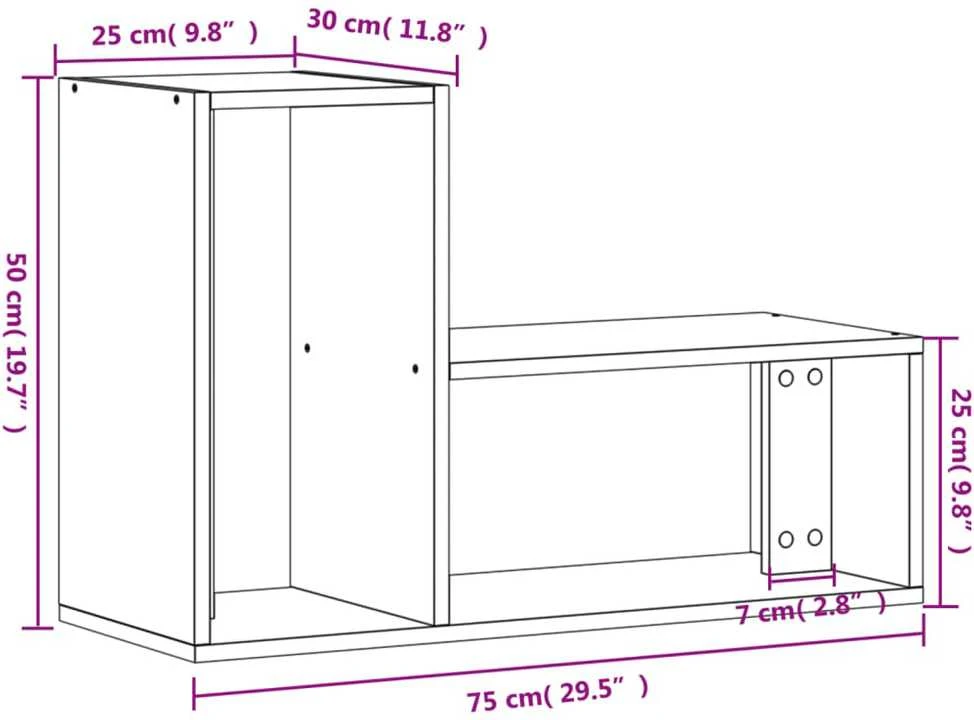 TV staliukas Televizoriaus spintelės, 2vnt., ąžuolo, 75x30x50 cm, MDP