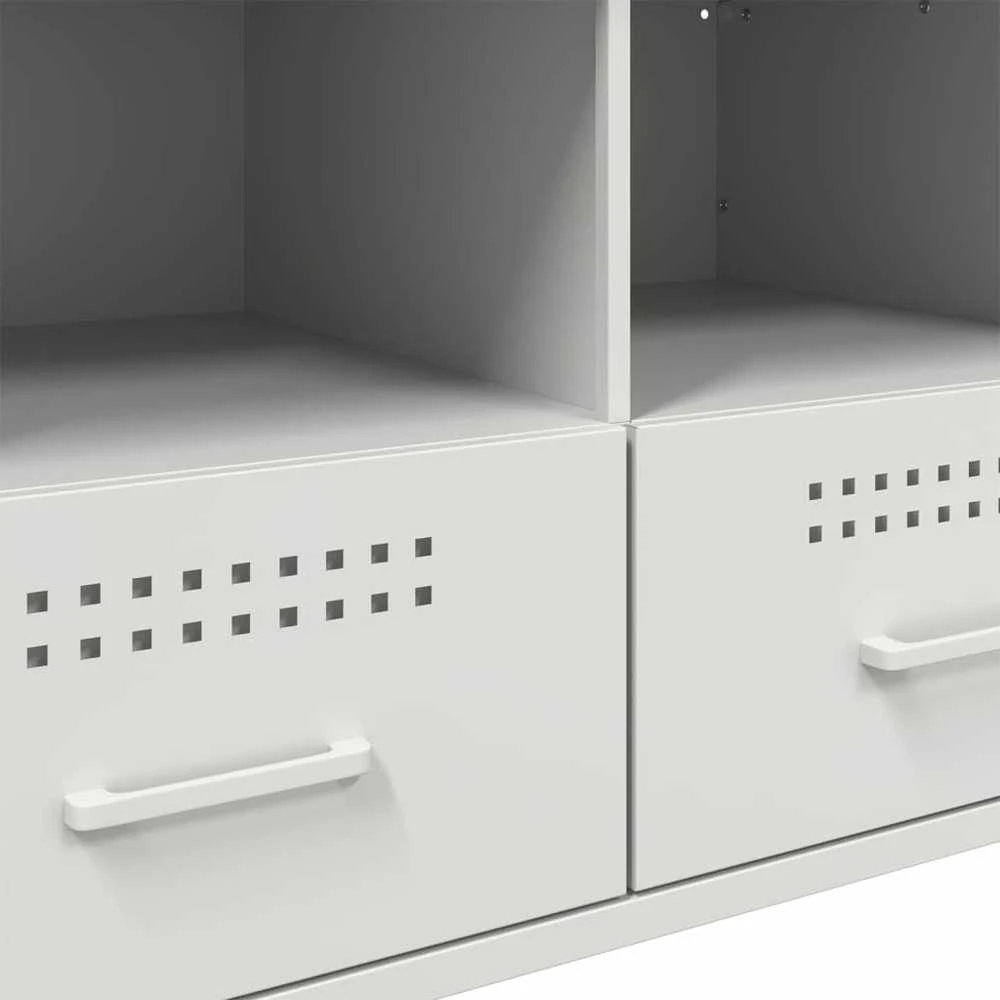TV staliukas Televizoriaus spintelės, 2vnt., baltos, 68x39x50,5cm, plienas